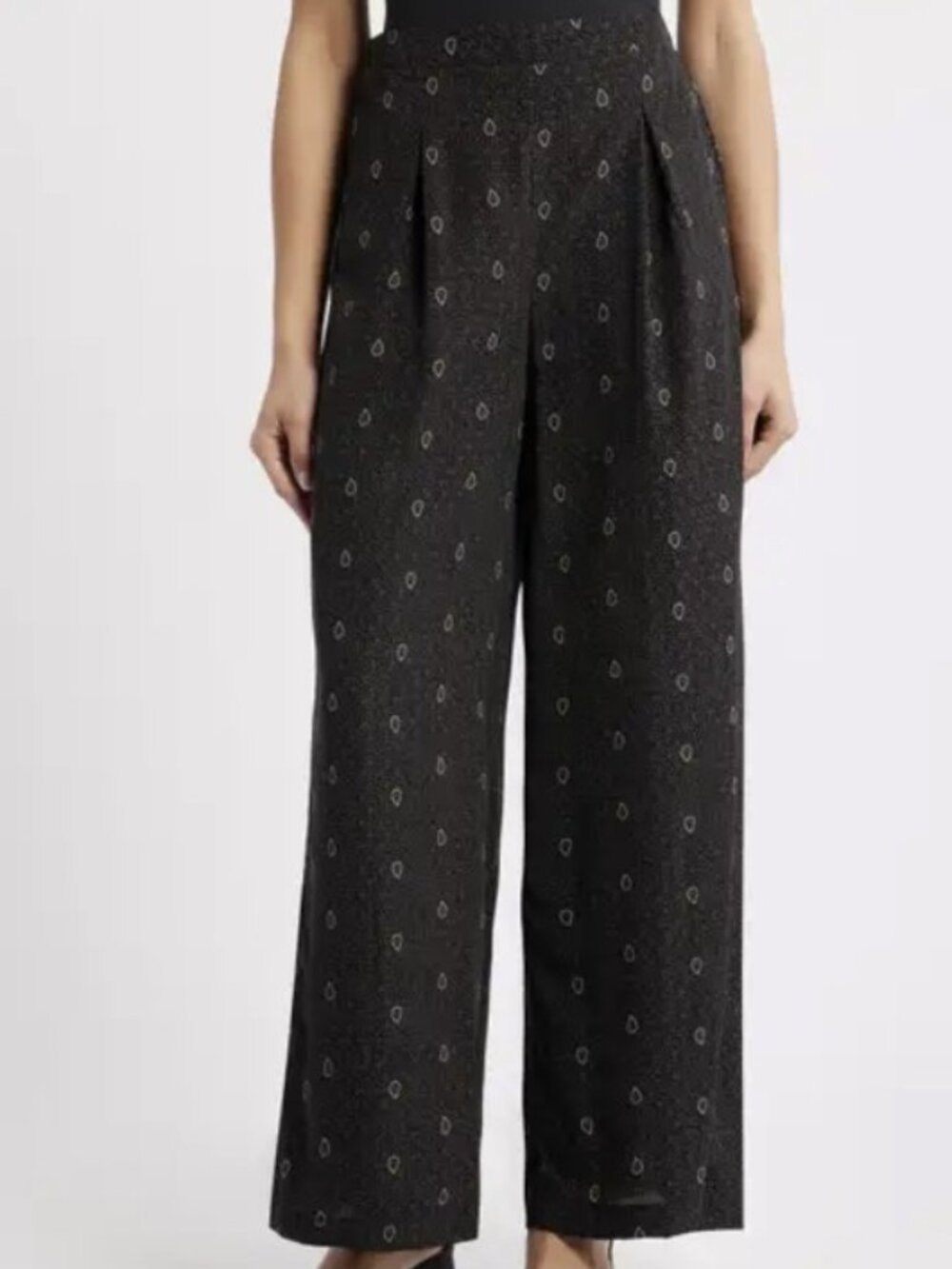 Bobeau Allover Print Wide Leg Pants